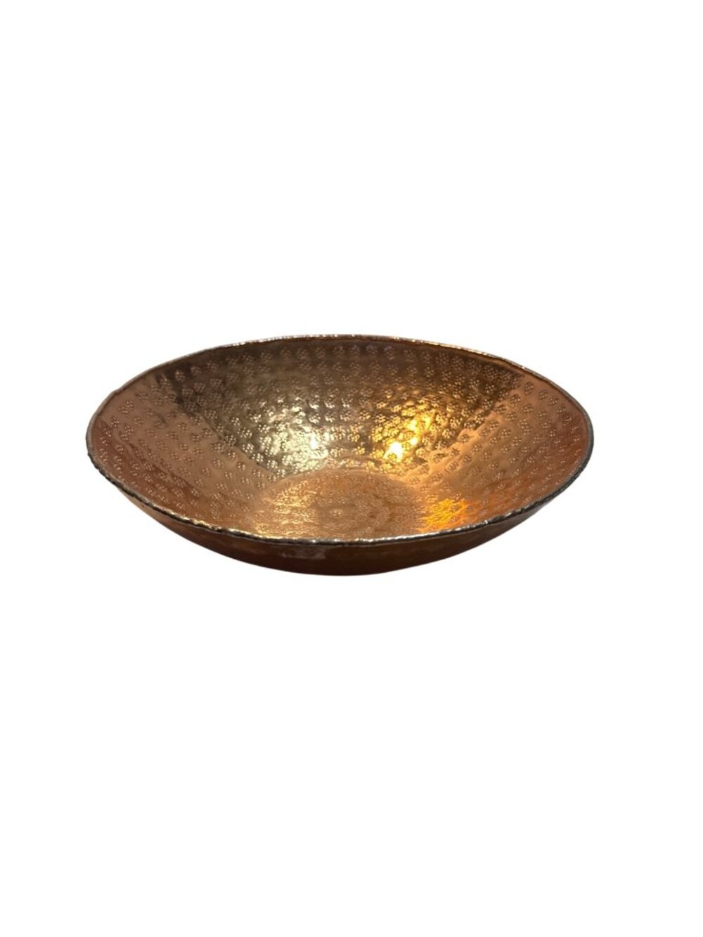 Handcrafted Copper Decorative Bowl Embossed Design Made India Handwash Only